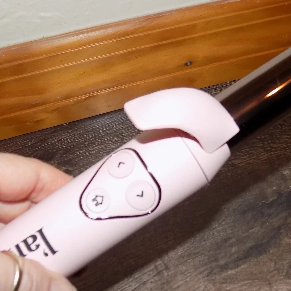 L'ange Le Rouleau Rotating Curling Wand Blush Pink Excellent Titanium